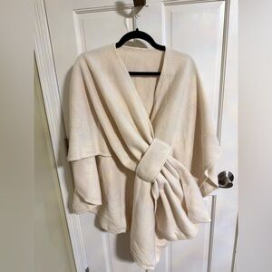 Elegant Cream Women's Sweater Wrap/Shawl